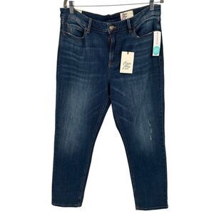 Cosmic Blue Love Adrianne Boyfriend‎ Distressed Jean Indigo Blue Size 32 NWT